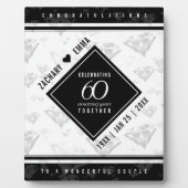 Elegant 60th Diamond Wedding Jubileum Fotoplaat (Voorkant)