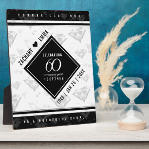 Elegant 60th Diamond Wedding Jubileum Fotoplaat