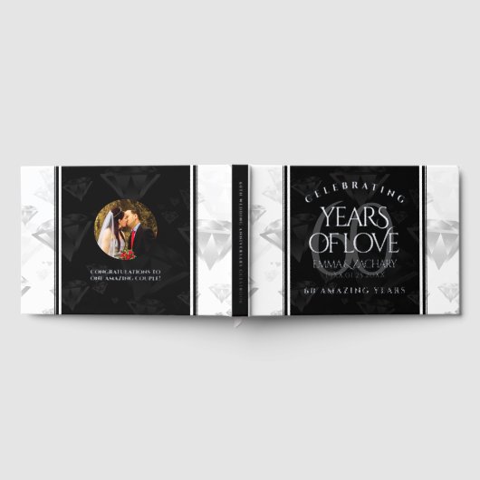 Elegant 60th Diamond Wedding Jubileum Gastenboek (Volledig)