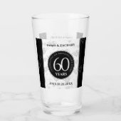 Elegant 60th Diamond Wedding Jubileum Glas (Achterkant)