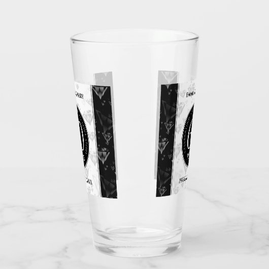 Elegant 60th Diamond Wedding Jubileum Glas (Links)