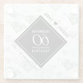 Elegant 60th Diamond Wedding Jubileum Glazen Onderzetter (Achterkant)