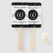 Elegant 60th Diamond Wedding Jubileum Handwaaier (Voorkant en achterkant)