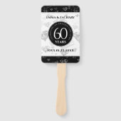 Elegant 60th Diamond Wedding Jubileum Handwaaier (Voorkant)