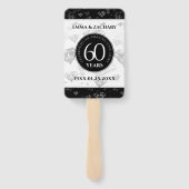 Elegant 60th Diamond Wedding Jubileum Handwaaier (Achterkant)