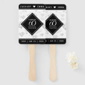 Elegant 60th Diamond Wedding Jubileum Handwaaier (Voorkant en achterkant)