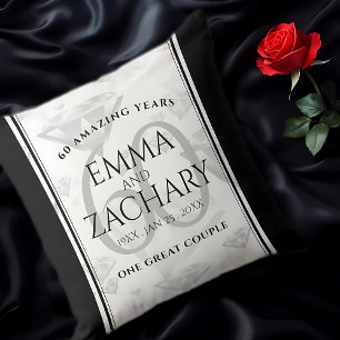 Elegant 60th Diamond Wedding Jubileum Kussen