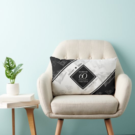 Elegant 60th Diamond Wedding Jubileum Kussen (Stoel)