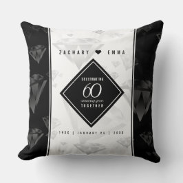 Elegant 60th Diamond Wedding Jubileum Kussen
