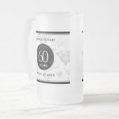 Elegant 60th Diamond Wedding Jubileum Matglas Bierpul (Voorkant links)