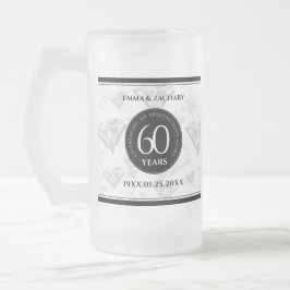 Elegant 60th Diamond Wedding Jubileum Matglas Bierpul