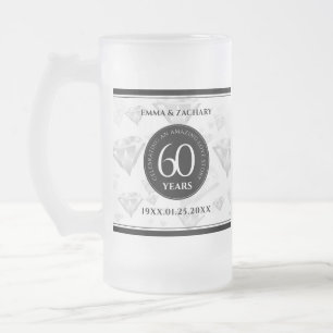 Elegant 60th Diamond Wedding Jubileum Matglas Bierpul