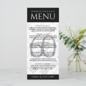 Elegant 60th Diamond Wedding Jubileum Menu (Staand voorkant)