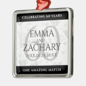 Elegant 60th Diamond Wedding Jubileum Metalen Ornament (Links)