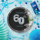 Elegant 60th Diamond Wedding Jubileum Papieren Bordje (Feest)
