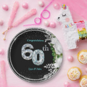Elegant 60th Diamond Wedding Jubileum Papieren Bordje (Feest)