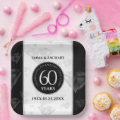 Elegant 60th Diamond Wedding Jubileum Papieren Bordje (Feest)