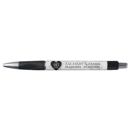 Elegant 60th Diamond Wedding Jubileum Pen (Voorkant)