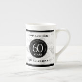 Elegant 60th Diamond Wedding Jubileum Porselein Kop (Rechts)