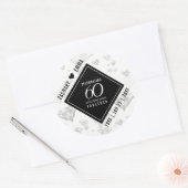 Elegant 60th Diamond Wedding Jubileum Ronde Sticker (Envelop)