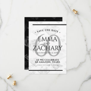 Elegant 60th Diamond Wedding Jubileum Save The Date