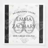 Elegant 60th Diamond Wedding Jubileum Servet (Voorkant)