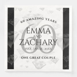 Elegant 60th Diamond Wedding Jubileum Servet