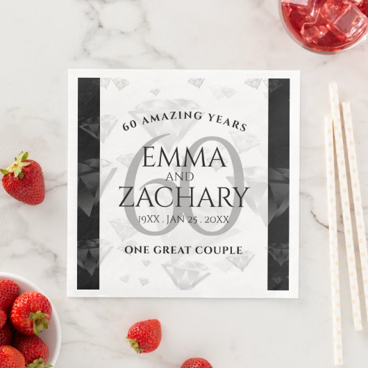 Elegant 60th Diamond Wedding Jubileum Servet (Insitu)