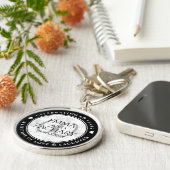 Elegant 60th Diamond Wedding Jubileum Sleutelhanger (Zijkant)