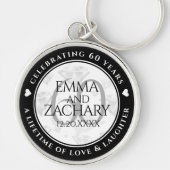 Elegant 60th Diamond Wedding Jubileum Sleutelhanger (Voorkant)