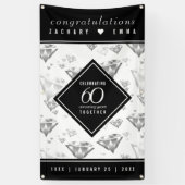 Elegant 60th Diamond Wedding Jubileum Spandoek (Verticaal)