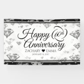 Elegant 60th Diamond Wedding Jubileum Spandoek (Horizontaal)