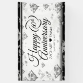 Elegant 60th Diamond Wedding Jubileum Spandoek (Verticaal)