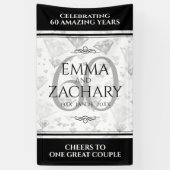 Elegant 60th Diamond Wedding Jubileum Spandoek (Verticaal)