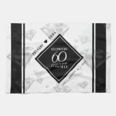 Elegant 60th Diamond Wedding Jubileum Theedoek (Horizontaal)