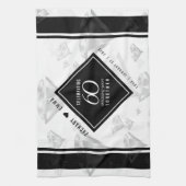 Elegant 60th Diamond Wedding Jubileum Theedoek (Verticaal)