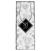 Elegant 60th Diamond Wedding Jubileum Wijn Cadeautas (Achterkant)