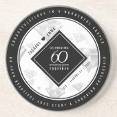 Elegant 60th Diamond Wedding Jubileum Zandsteen Onderzetter (Voorkant)