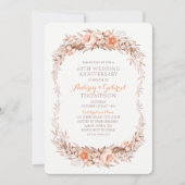 Elegant 60th Wedding Jubileum Floral Herfst Kaart (Voorkant)