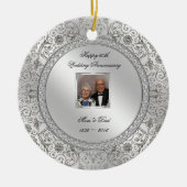 Elegant 60th Wedding Jubileum Foto Ornament (Voorkant)