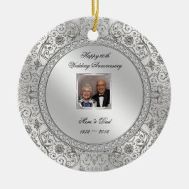 Elegant 60th Wedding Jubileum Foto Ornament