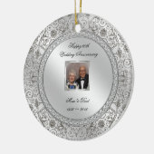 Elegant 60th Wedding Jubileum Foto Ornament (Links)
