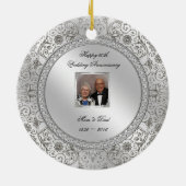 Elegant 60th Wedding Jubileum Foto Ornament (Achterkant)