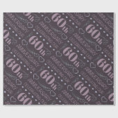 Elegant 60th Wedding Jubileum Paars Cadeaupapier (Vlak)