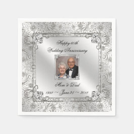 Elegant 60th Wedding Jubileum Paper Napkin Servetten