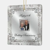 Elegant 60th Wedding Jubileum Square Ornament (Links)