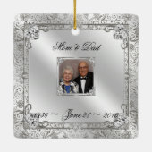 Elegant 60th Wedding Jubileum Square Ornament (Achterkant)