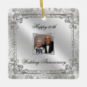 Elegant 60th Wedding Jubileum Square Ornament (Voorkant)