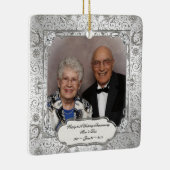 Elegant 60th Wedding Jubileum Square Ornament (Rechts)