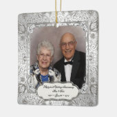 Elegant 60th Wedding Jubileum Square Ornament (Links)
